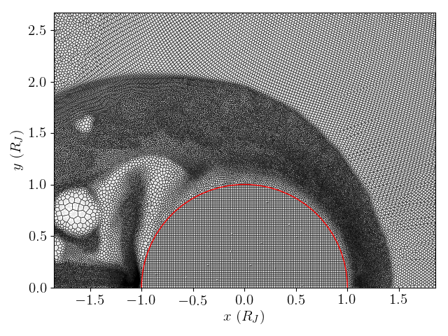 Voronoi mesh for planetary engulfment